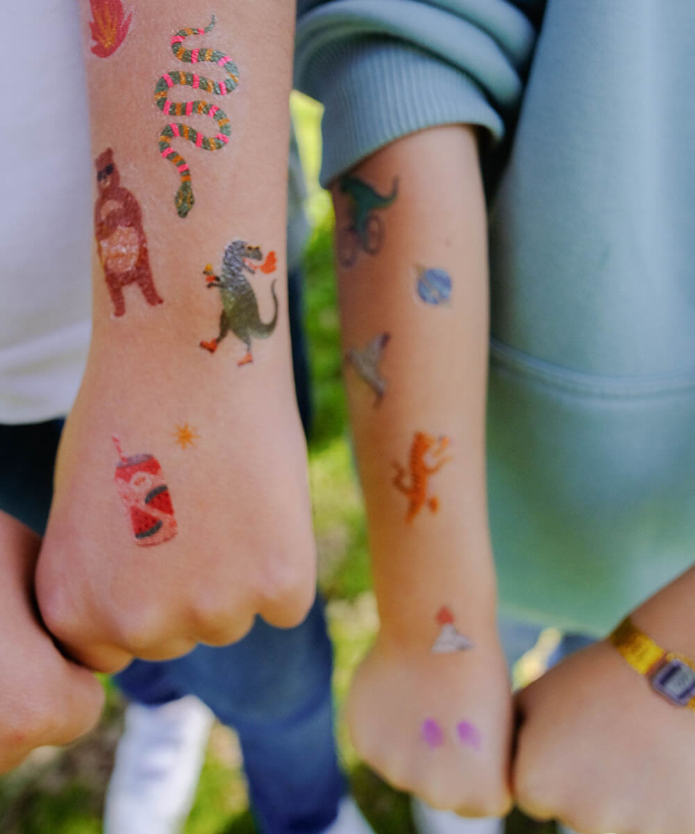 40 tatouages pailletés Cute Animals de la marque La Petite Épicerie, en mise en scène