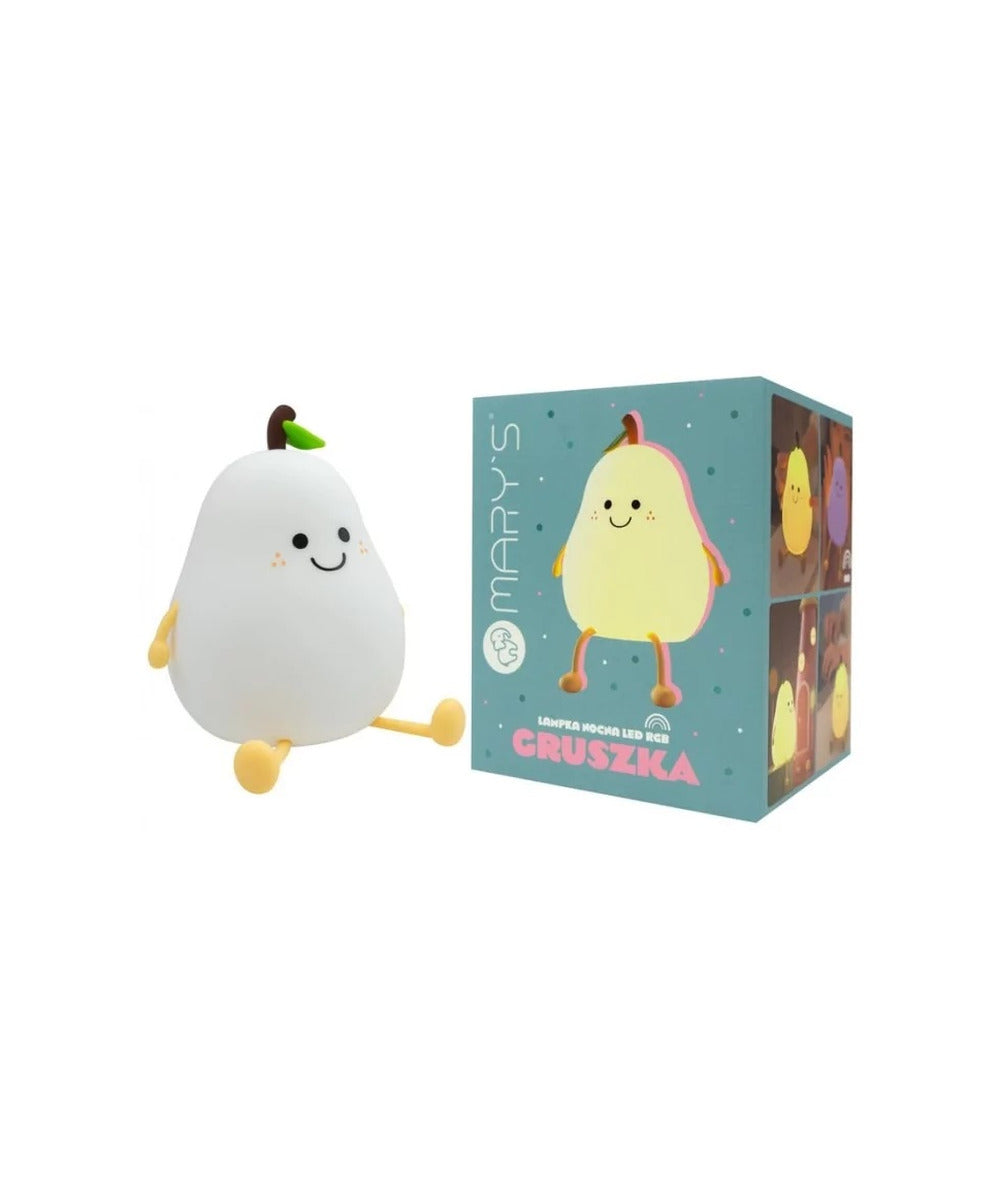Veilleuse LED Poire blanche sur fond blanc, vue 3