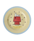 Assiette creuse en mélamine de la collaboration Snoopy écru de la marque Rice, sur fond blanc