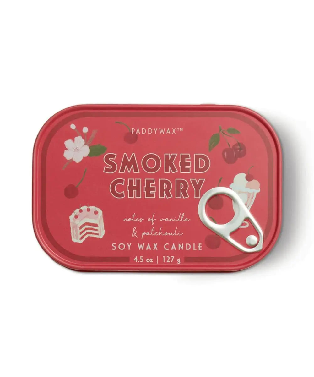 Bougie conserve Smoked Cherry Bistro de Paddywax sur fond blanc