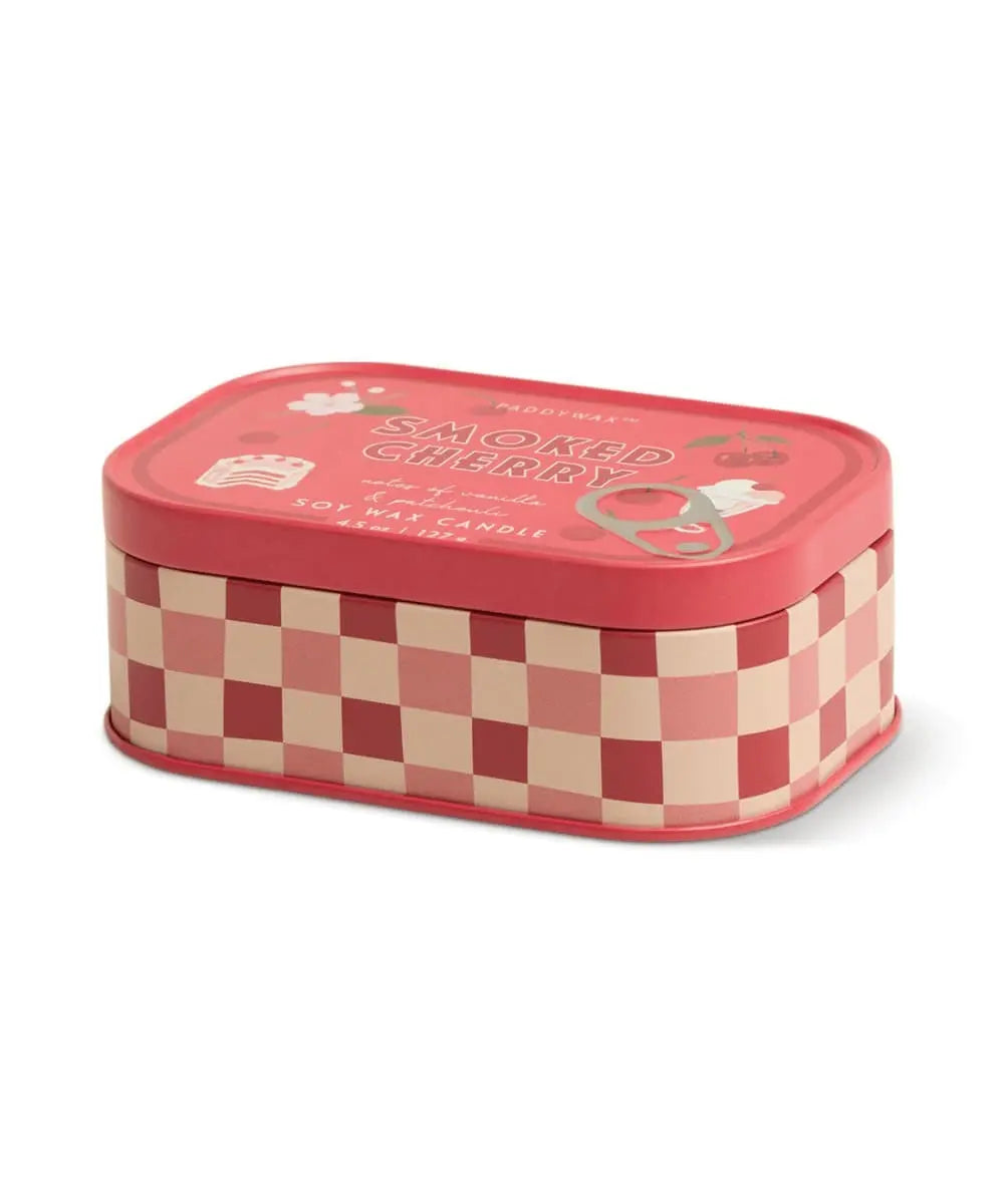 Détail du packaging de la Bougie conserve Smoked Cherry Bistro de Paddywax