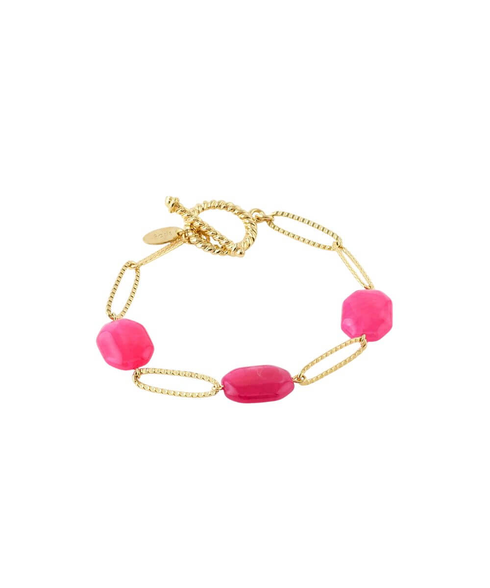Bracelet Marie perlé rose de la marque Viadoli sur fond blanc