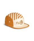 Casquette rayée sable dorée Ki ET LA, vue de face avec broderie "fun Ki ET LA", fond blanc