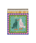 Boite de grandes allumettes deco birds of a feather paddywax avec illustrations oiseaux.