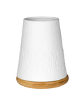 Photophore ville d hiver rader en porcelaine blanche et socle en bambou pour bougie chauffe plat.