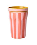 Grand Gobelet Organic Stripes Melamine de la marque Rice sur fond blanc
