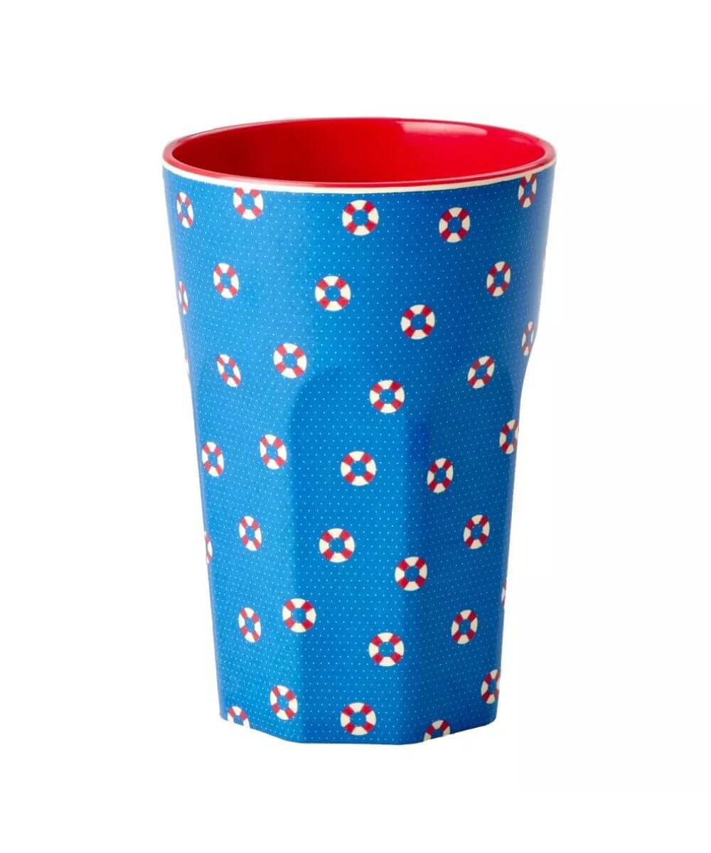 Grand Gobelet Bouées Melamine de la marque Rice sur fond blanc