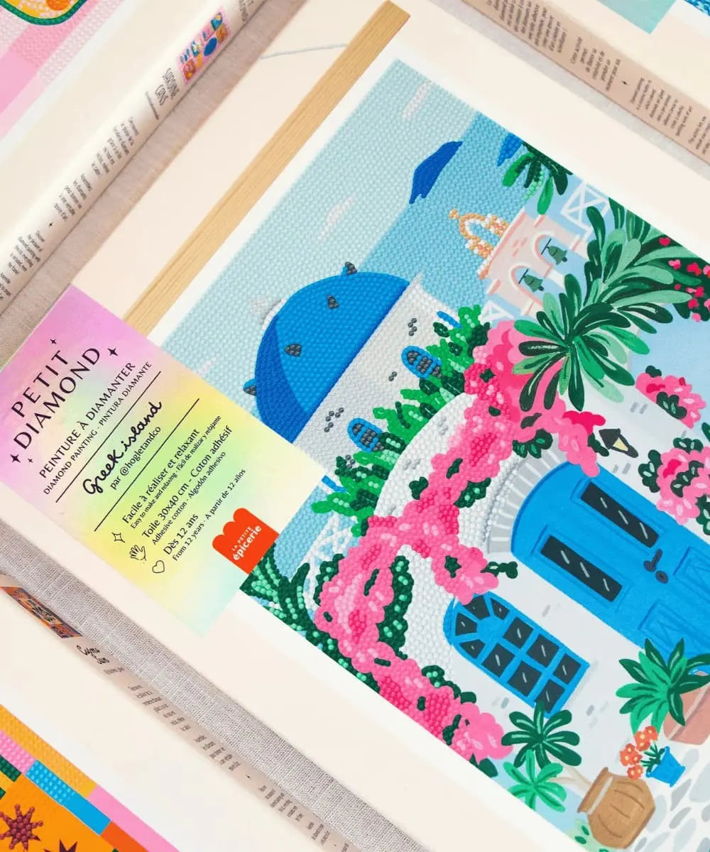 Boîte du Kit Petit Diamond Painting Greek Island de la marque La Petite Épicerie