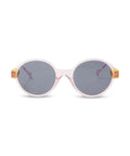 Lunettes Pop Rose / Jaune de la marque KI ET LA, sur fond blanc