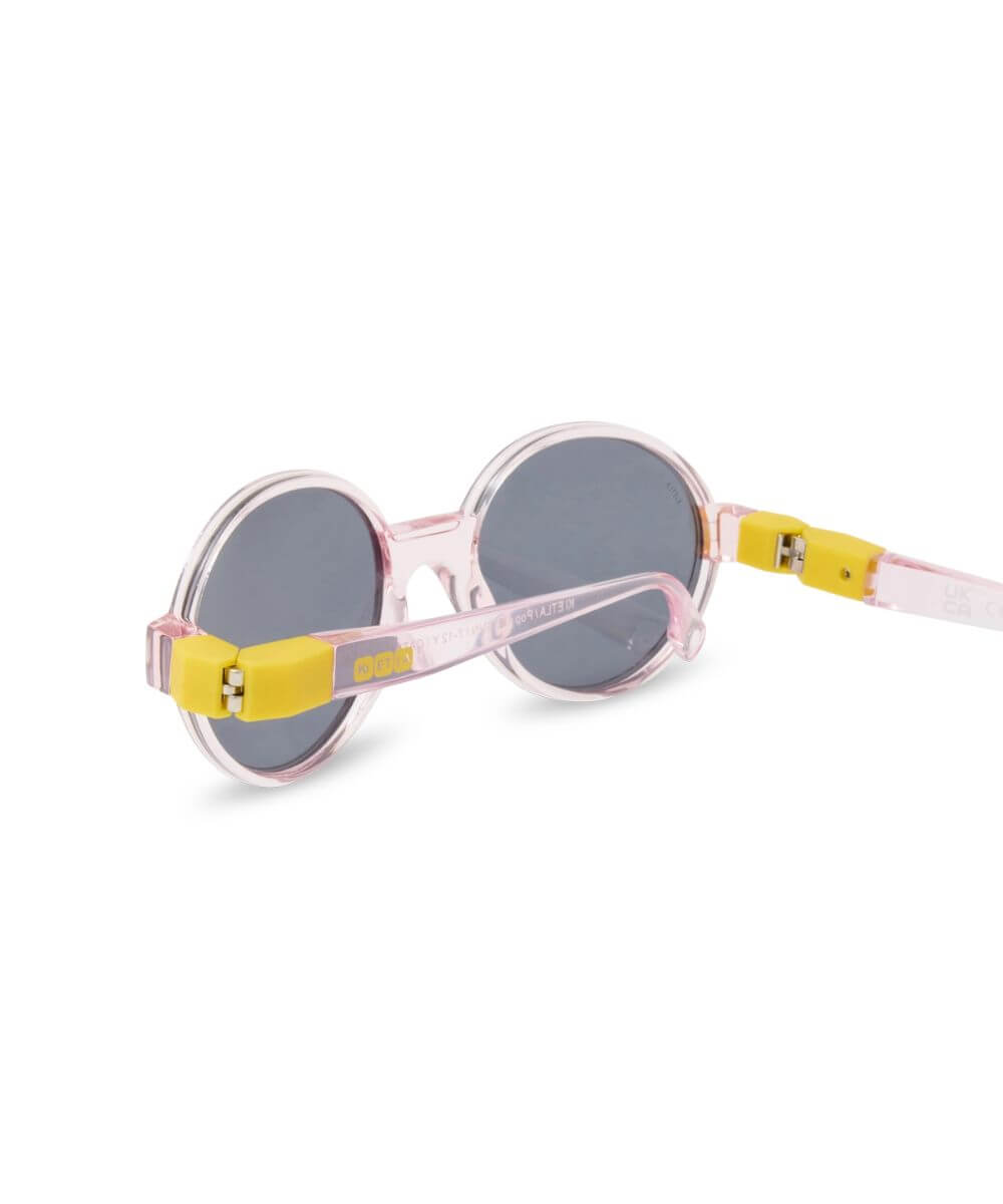 Lunettes Pop Rose / Jaune de la marque KI ET LA, sur fond blanc