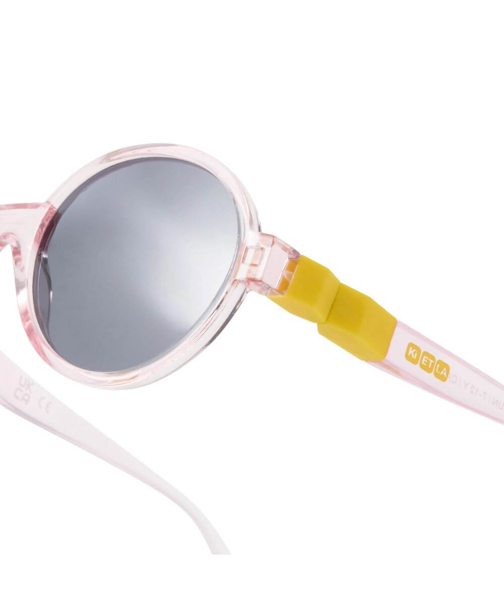 Détails des Lunettes Pop Rose / Jaune de la marque KI ET LA, sur fond blanc