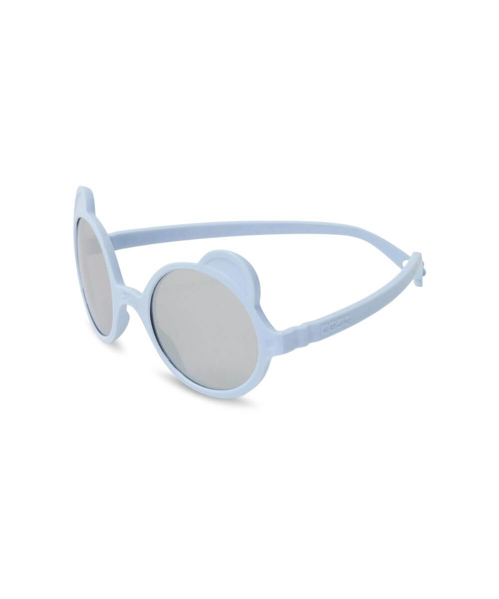 Lunettes Ourson Couleur Bleu clair de la marque KI ET LA, sur fond blanc, vue de biais