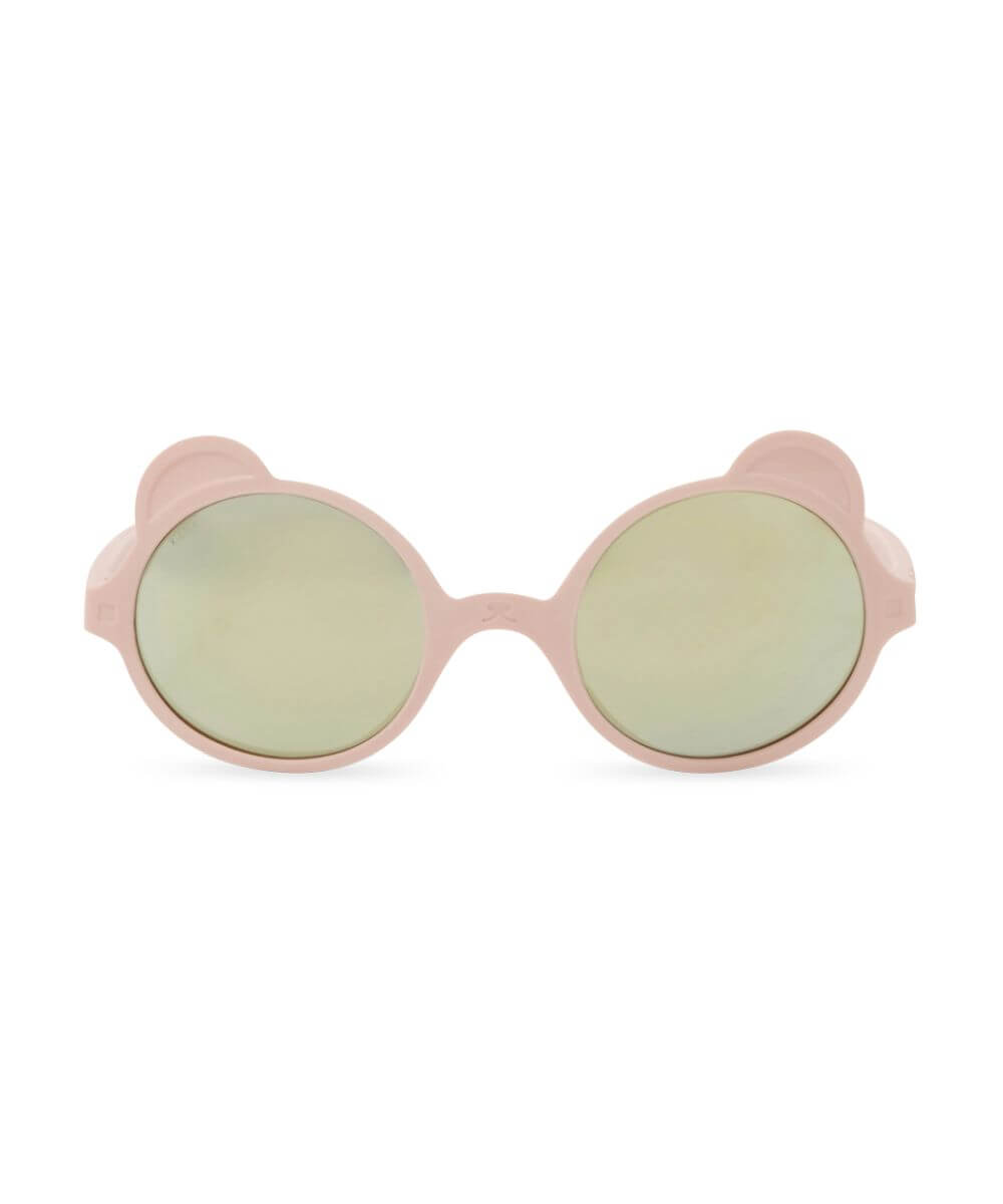 Lunettes Ourson Couleur Rose Pêche de la marque KI ET LA, sur fond blanc