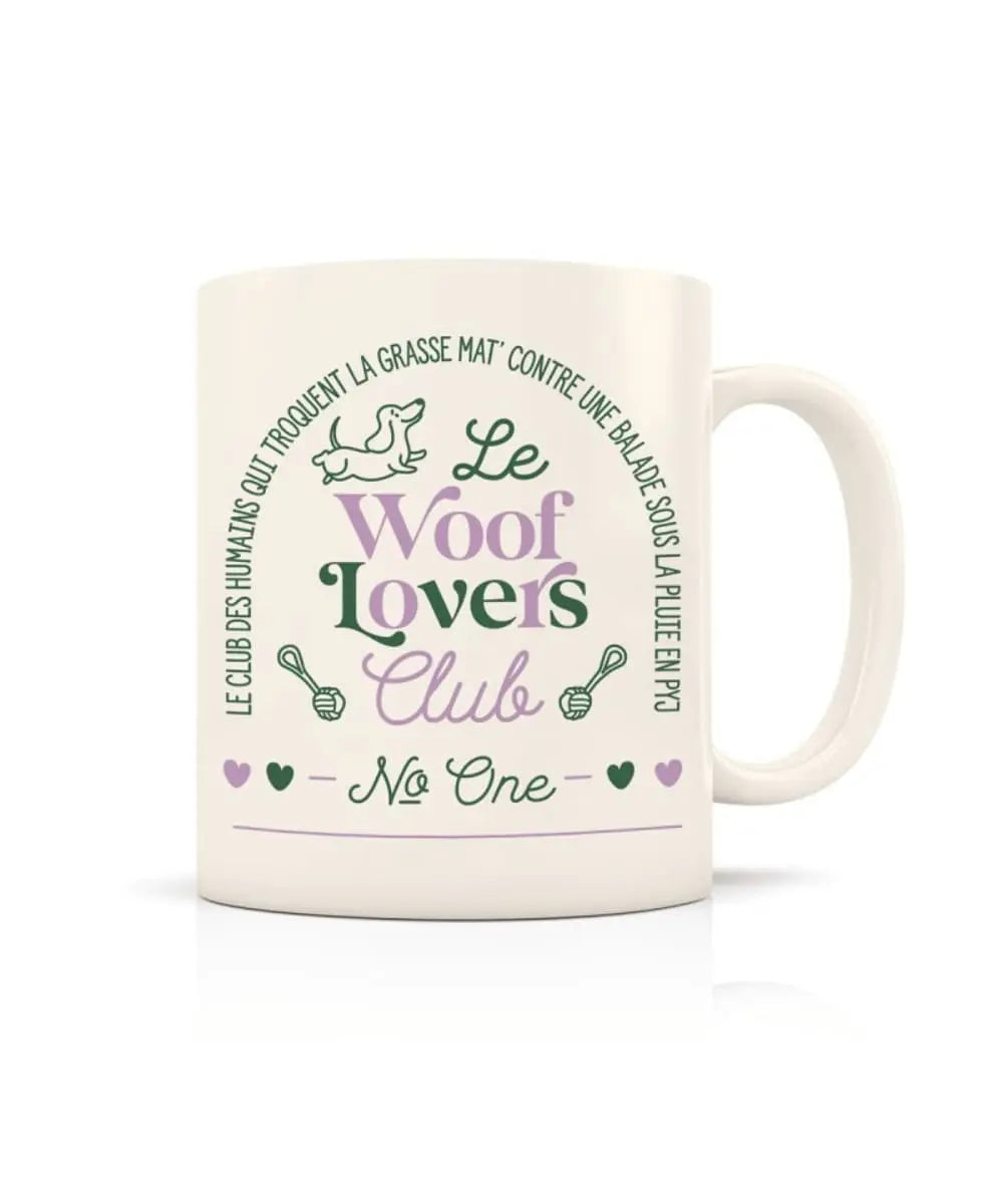 Photo zoomée du mug en céramique Woof Lovers Club