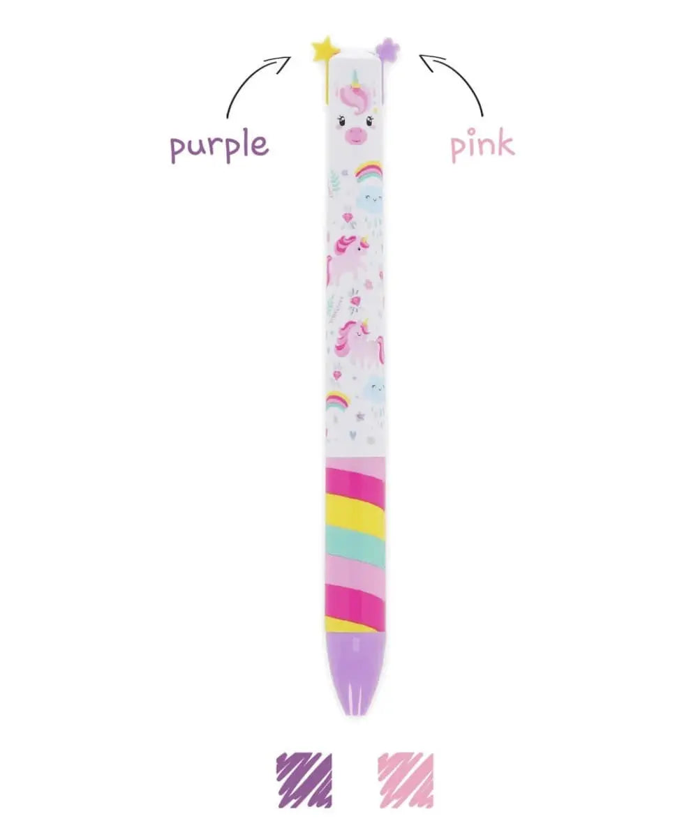 Stylo à bille à deux couleurs Click & Clack Licorne de la marque Legami