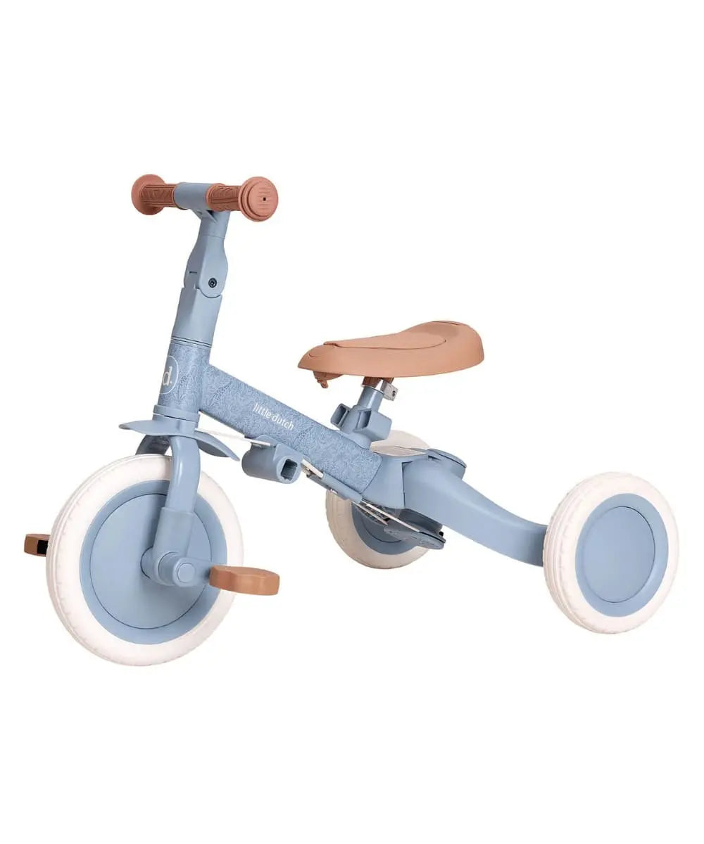Tricycle évolutif 4-en-1 Safari Dreams Bleu de Little Dutch sur fond blanc