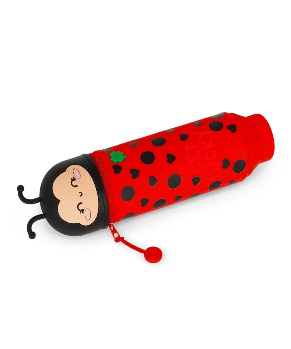 Vue de côté de la trousse en Silicone 2-en-1 Coccinelle de la marque Legami