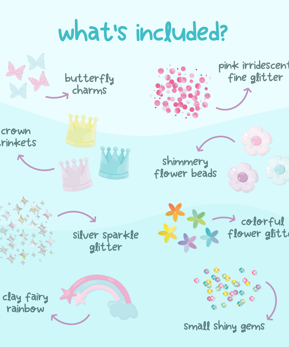 Contenu du coffret sensoriel Fun Fillers Féerie Glo Pals