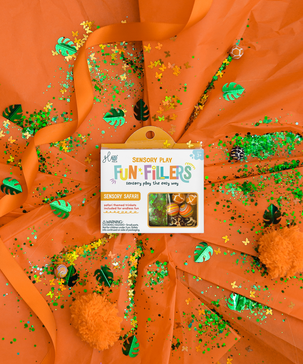 Jeu sensoriel Safari Glo Pals avec paillettes et animaux
