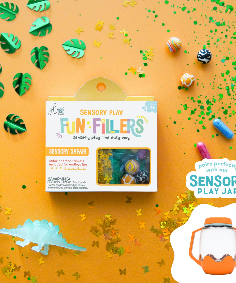 Contenu du coffret sensoriel Fun Fillers Safari Glo Pals