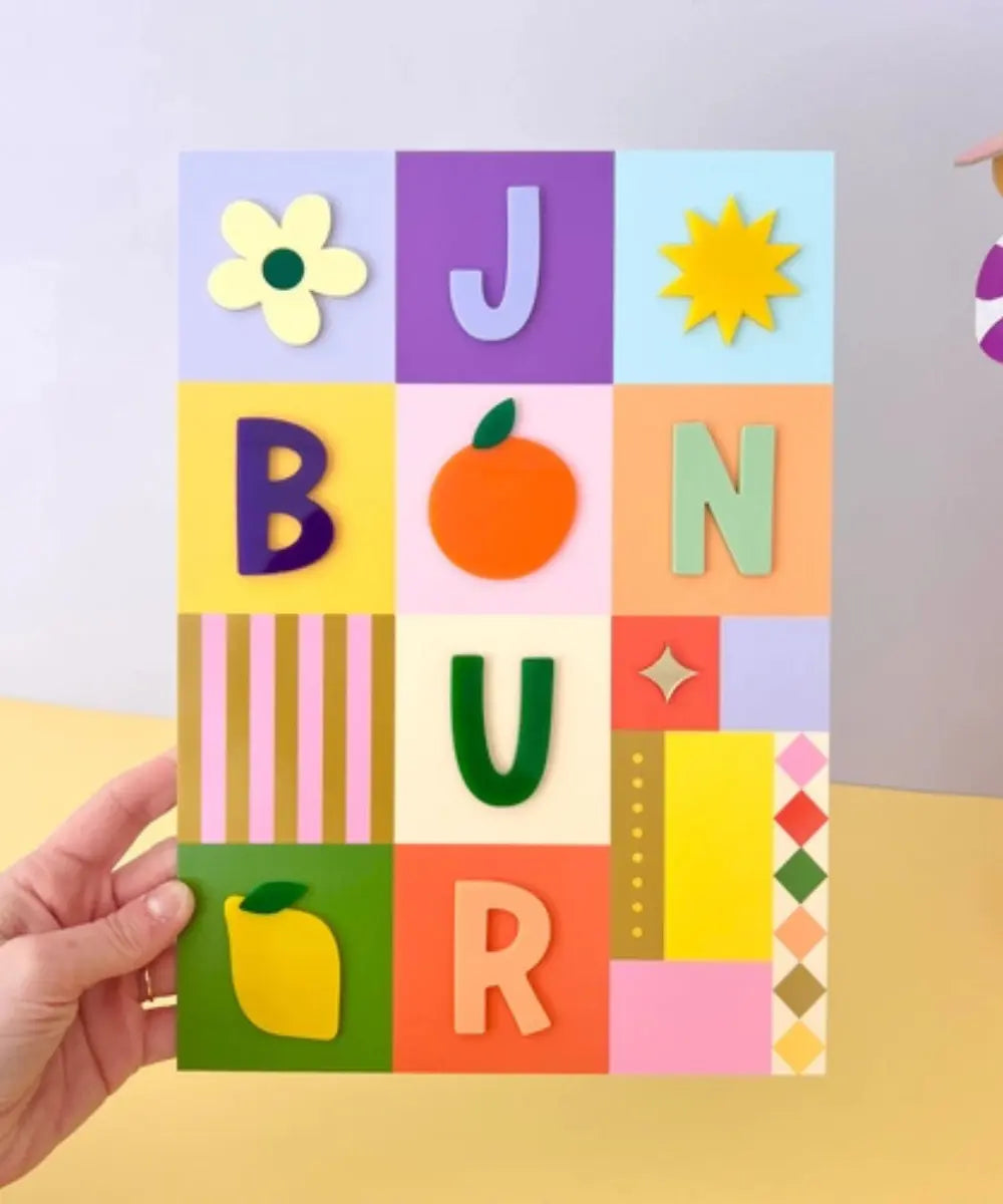 Détails de l'Affiche en plexiglas Bonjour 