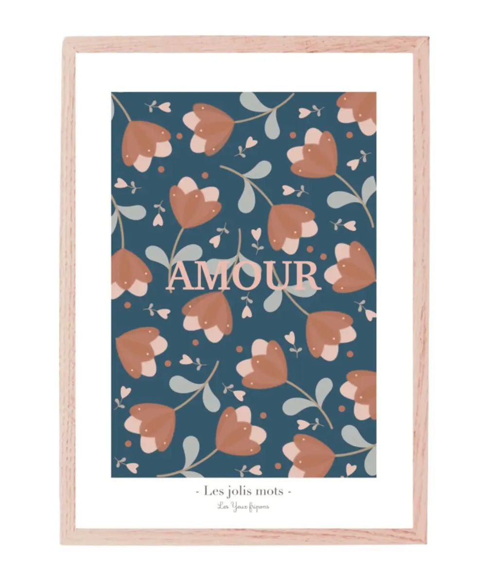 Affiche "Amour" format A4 de la marque française Les Yeux Fripons