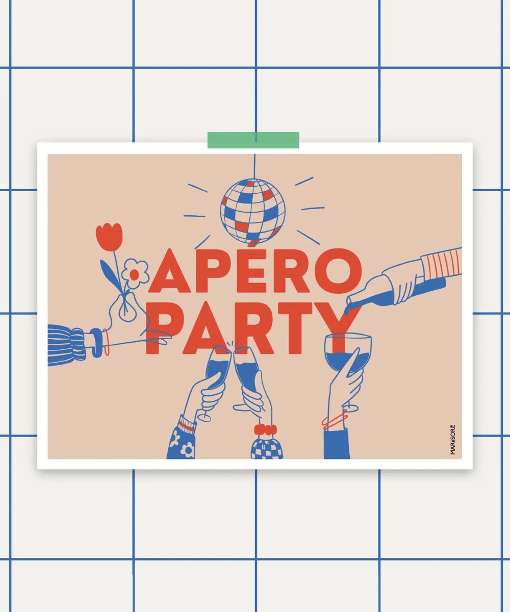 Affiche Apéro Party de la marque française Mariisoré !