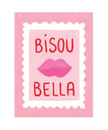 Affiche murale illustrée contemporaine Bisous Bella de la marque All The Ways To Say.