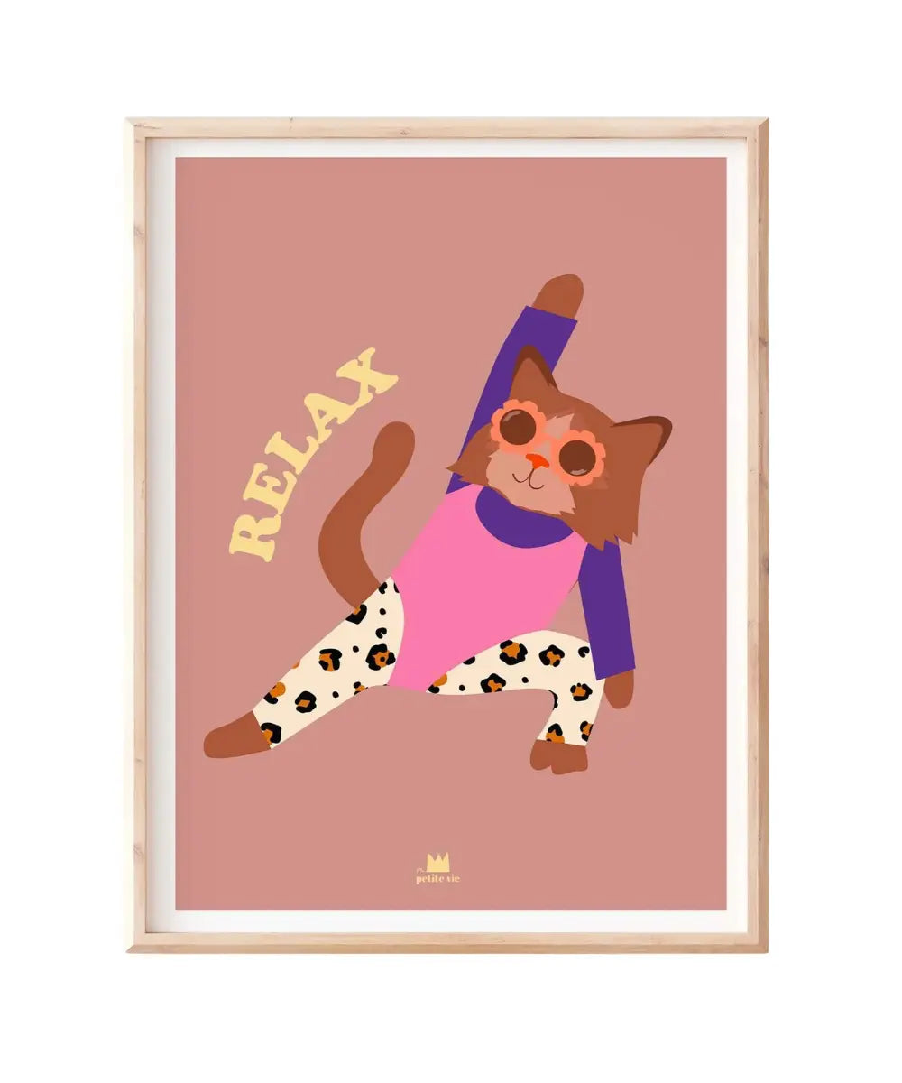 Affiche Relax Chat Aerobic | Ma petite vie