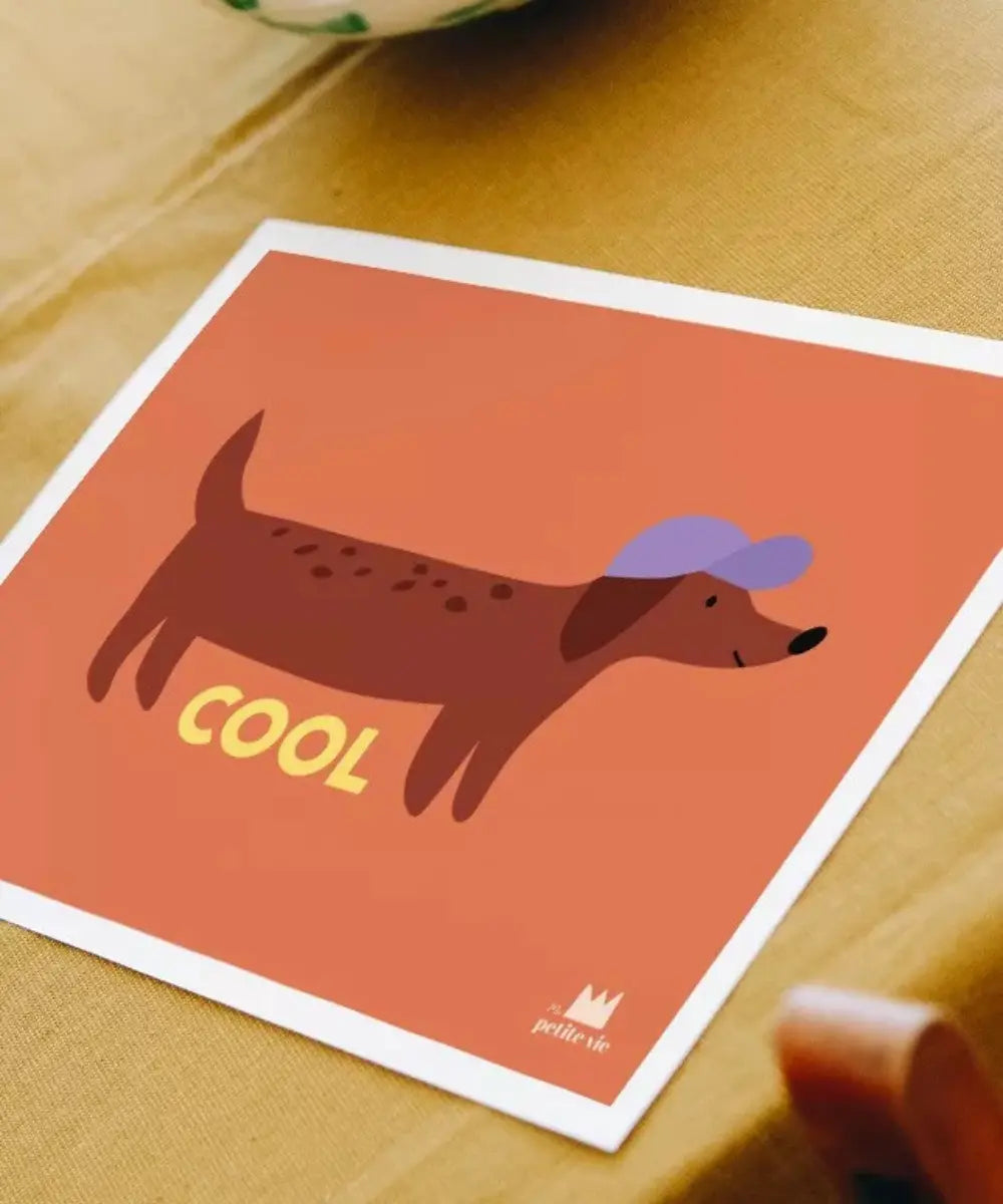 Affiche Teckel imprimée en France par la marque colorée Ma Petite Vie