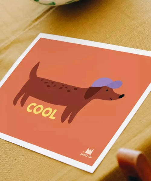 Affiche Teckel imprimée en France par la marque colorée Ma Petite Vie