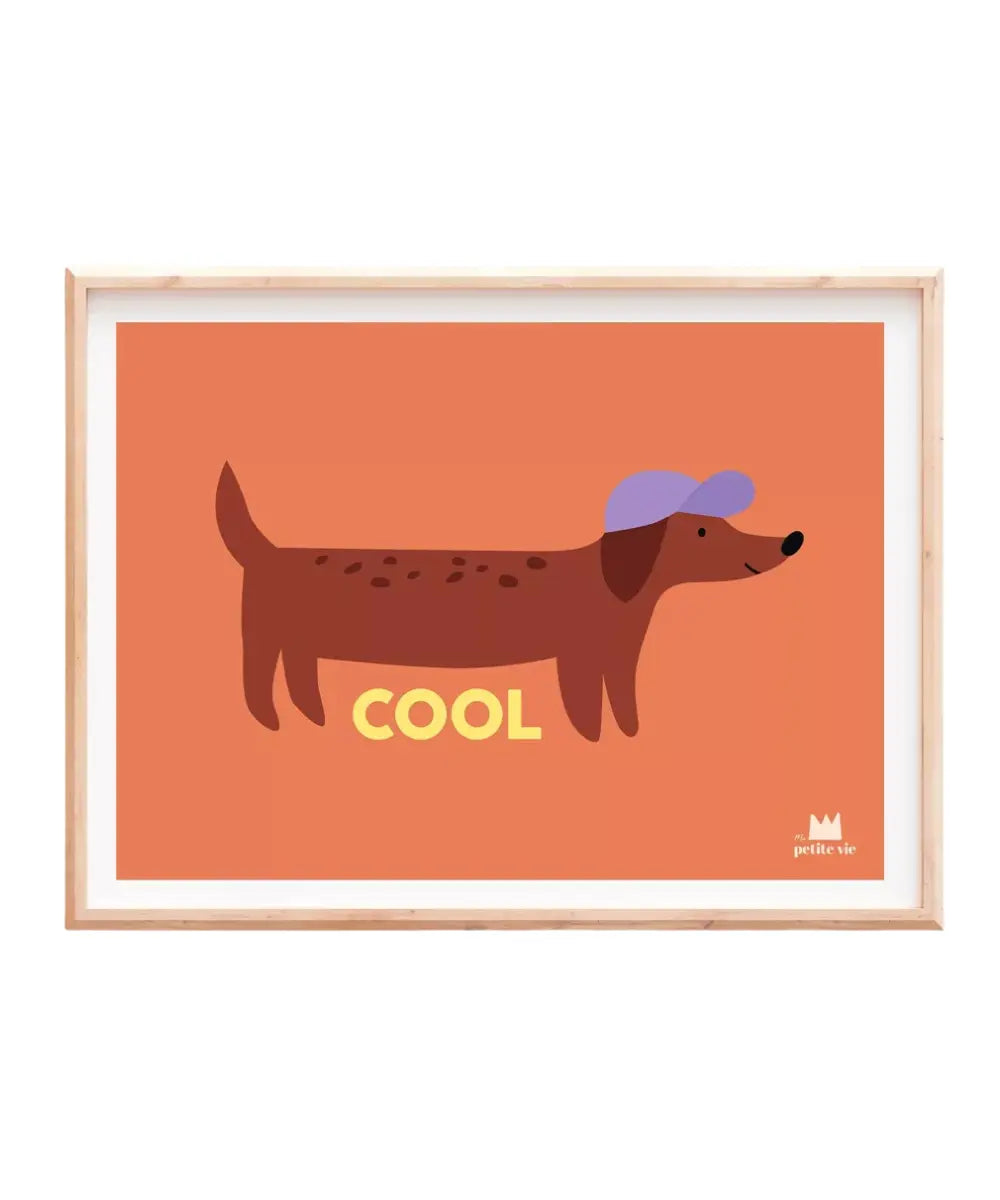 Affiche Teckel imprimée en France par la marque colorée Ma Petite Vie