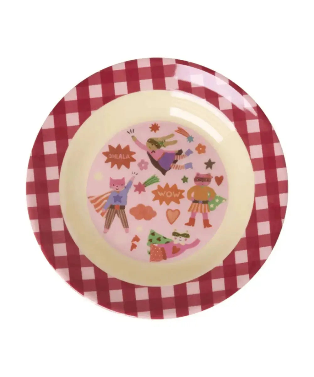 Assiette creuse en mélamine Hero Rose de la marque Rice