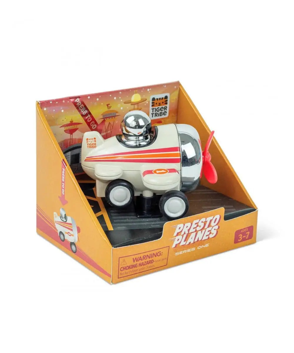 Mini avion de course retro a propulsion creme presto planes drifter tiger tribe.