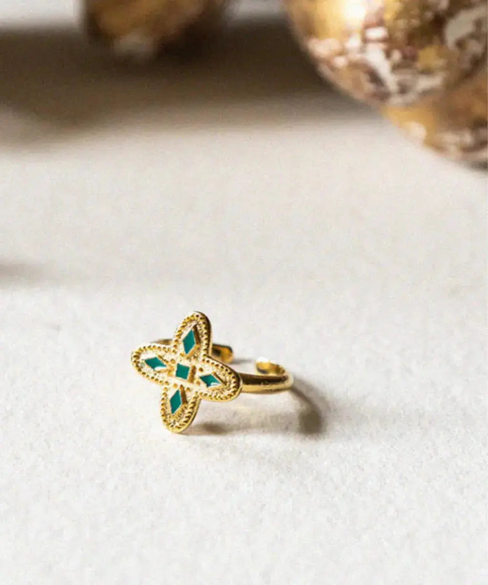 Bague en plaqué or 18K Adriana Vert Emeraude de Bacci Paris