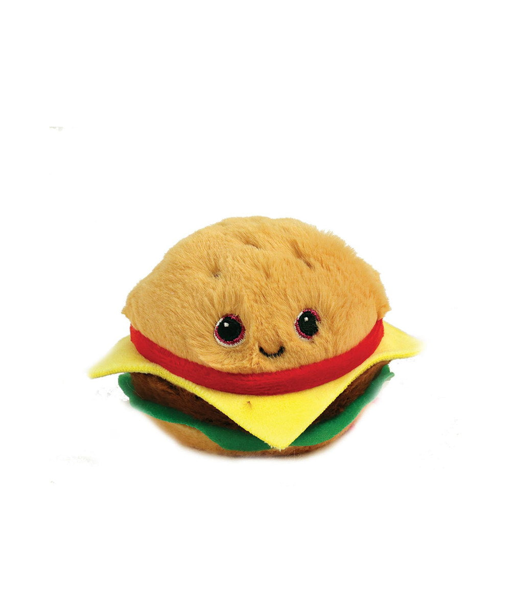 Balle rebondissante Buns le hamburger de la marque TY, sur fond blanc