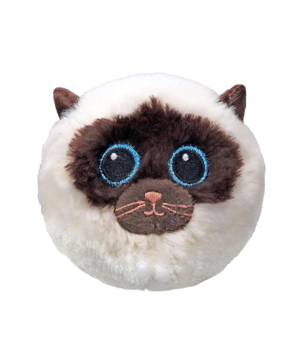 Balle rebondissante Sammy le chat siamois de la marque TY, sur fond blanc