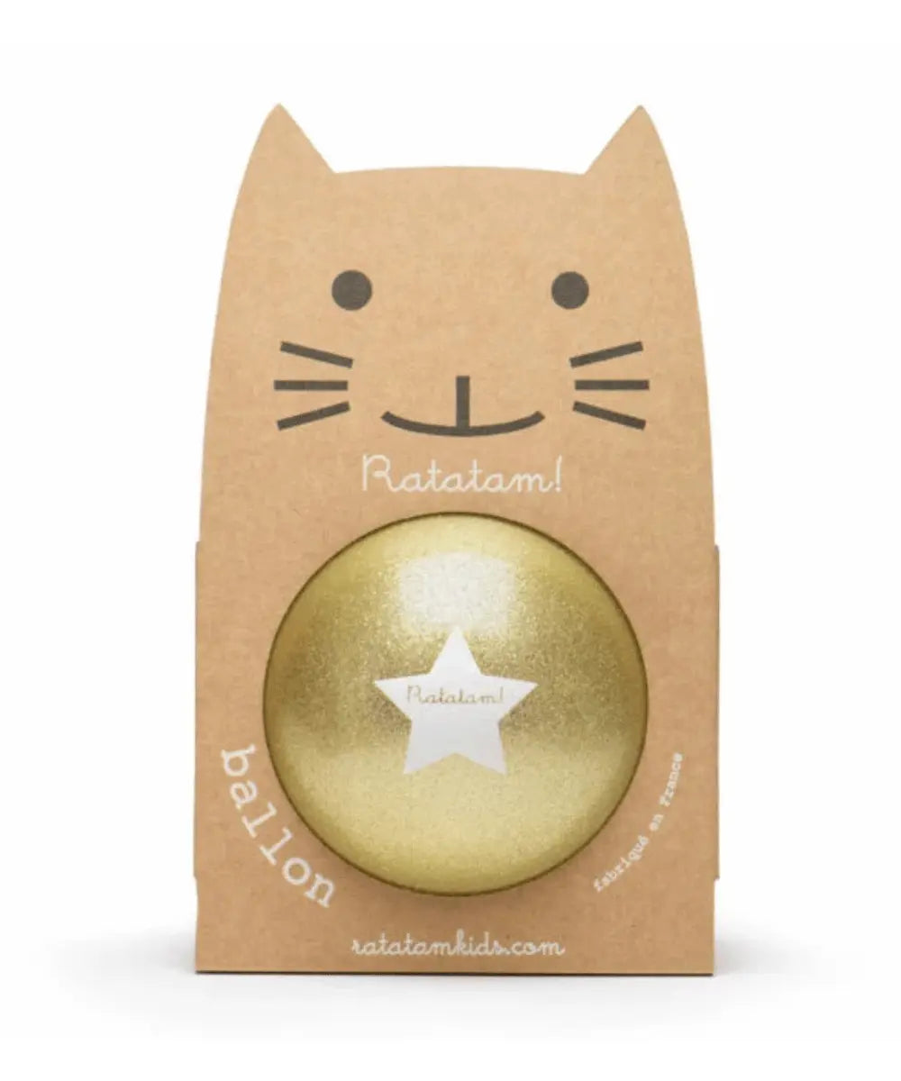 Ballon à paillettes or de Ratatam de 22 cm de diamètre