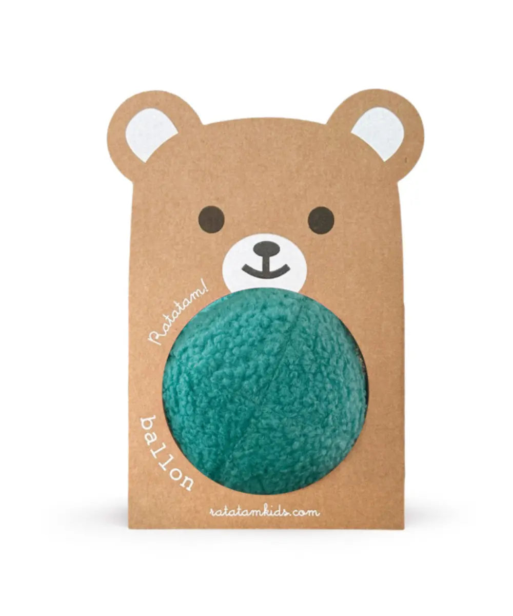 Ballon peluche Ourson couleur bleu canard de la marque Ratatam sur fond blanc