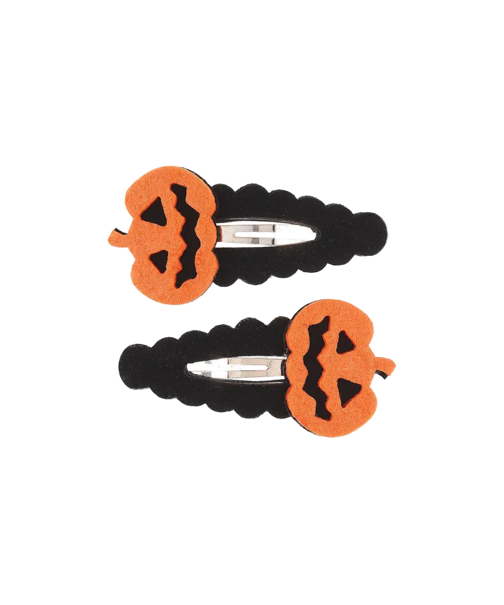 Lot de deux barrettes citrouille orange pour enfant de Souza