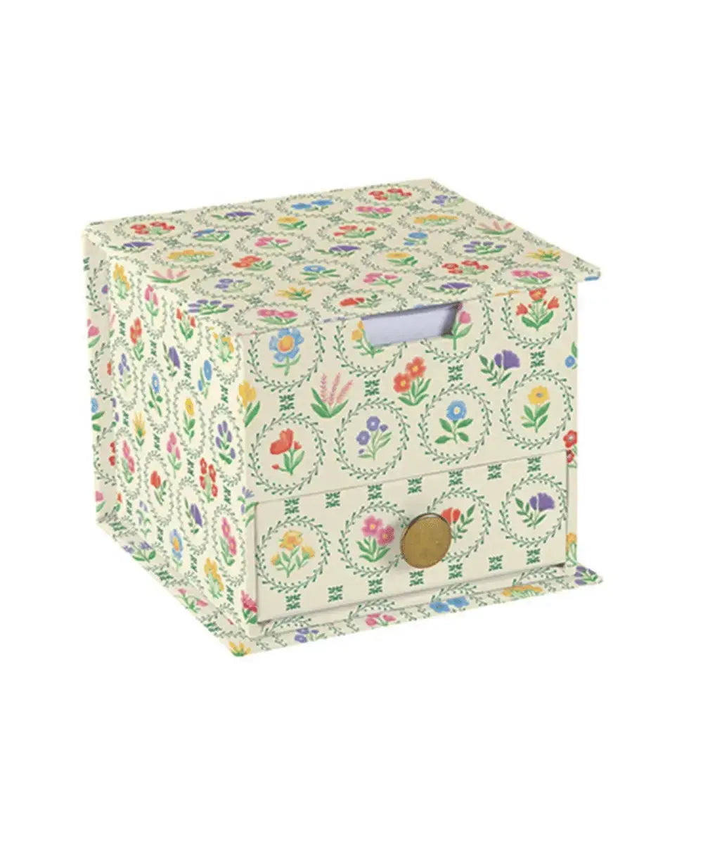 Bloc-notes cube fleuri Enchanted Garden avec tiroir de rangement de Royal Garden