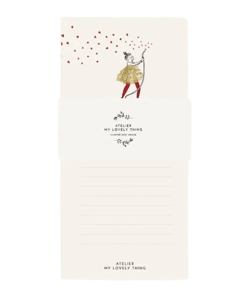 Bloc-notes Jet de Cœurs My Lovely Thing illustration poétique Merci Léonie.