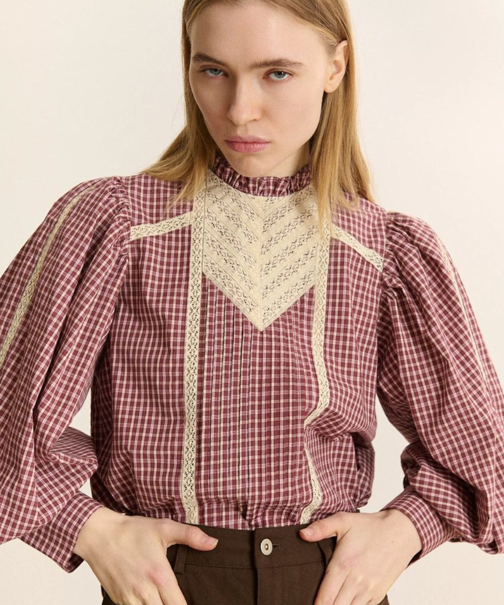 Blouse Bella Grenat Garance Paris portée de face