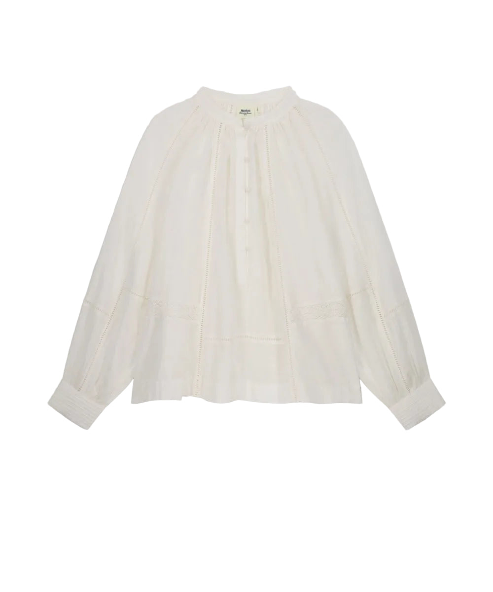 Détail du Blouse Cora écrue en voile de coton de Hartford