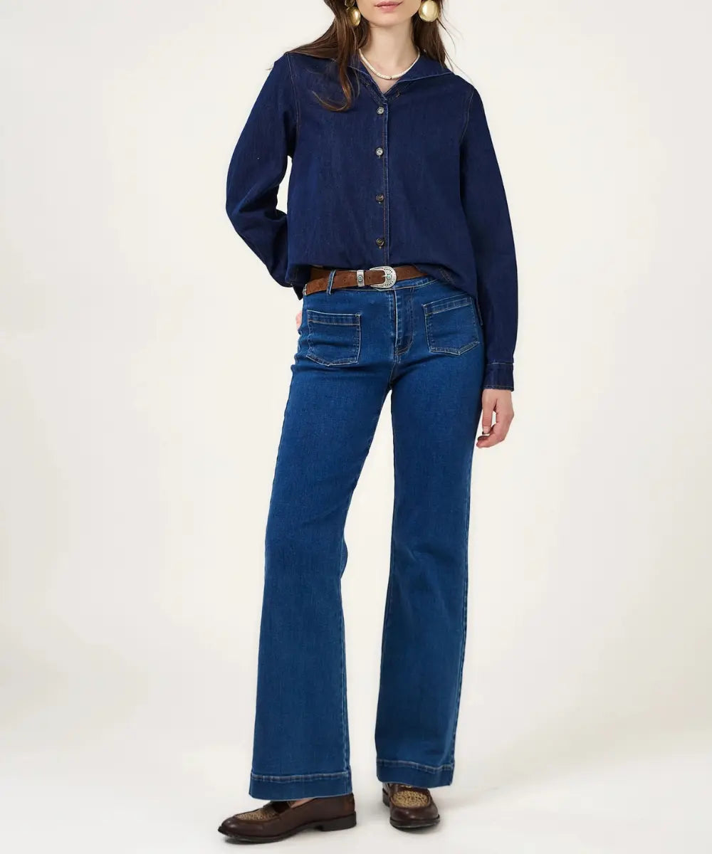Blouse en jean Col Marin Henriette