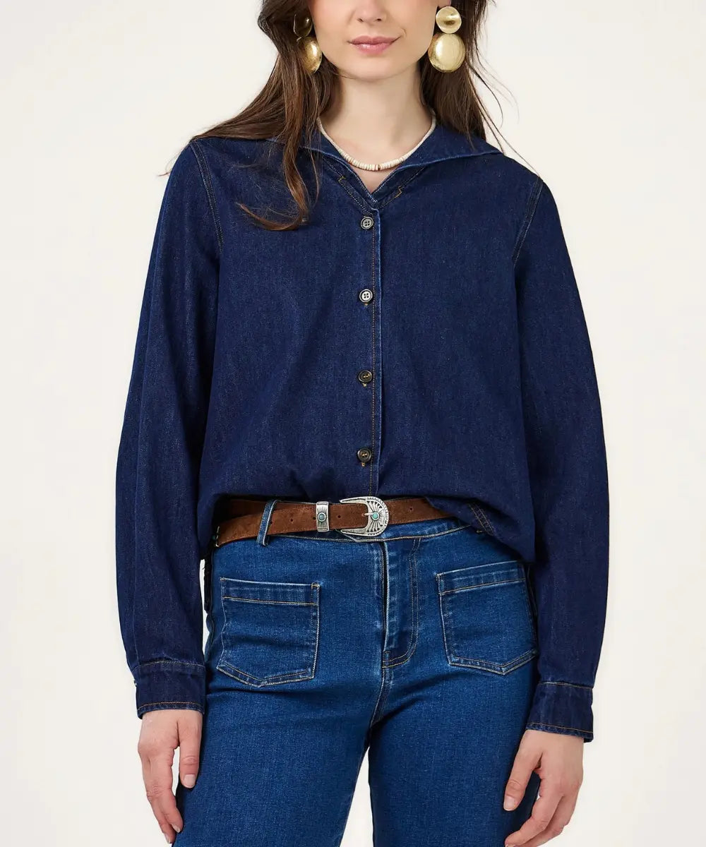 Blouse en jean Col Marin Henriette