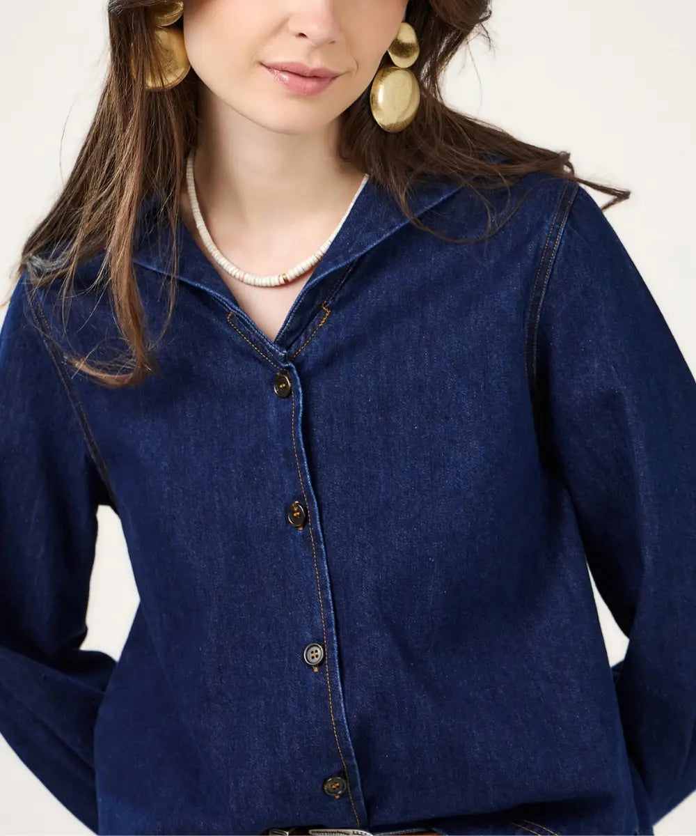 Blouse en jean Col Marin Henriette
