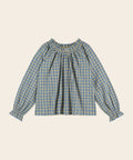 Blouse Oversize Carreaux Bleu Et Beige