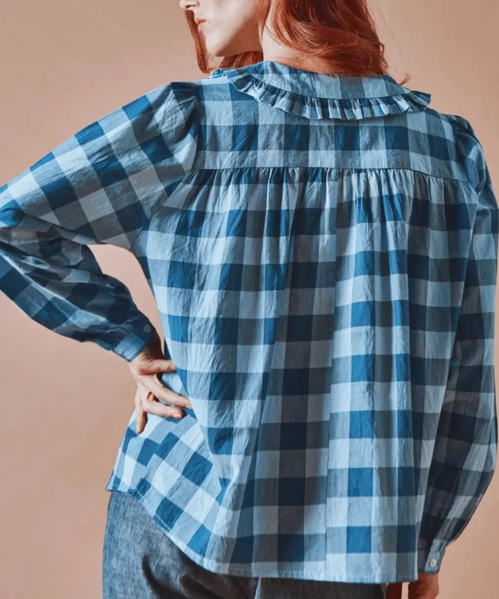 Blouse volantée Vichy Bleu | Emile et Ida Emile et Ida