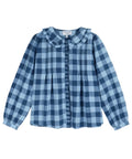 Blouse volanté en coton et à carreaux bleus de la marque française Emile et Ida